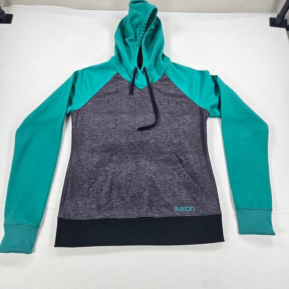 Burton DryRide Green Gray Colombo Snowboarding Hoodie Women's Size Large - Picture 1 of 8